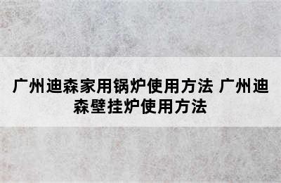 广州迪森家用锅炉使用方法 广州迪森壁挂炉使用方法